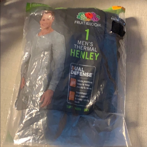 fruit of the loom men's thermal henley